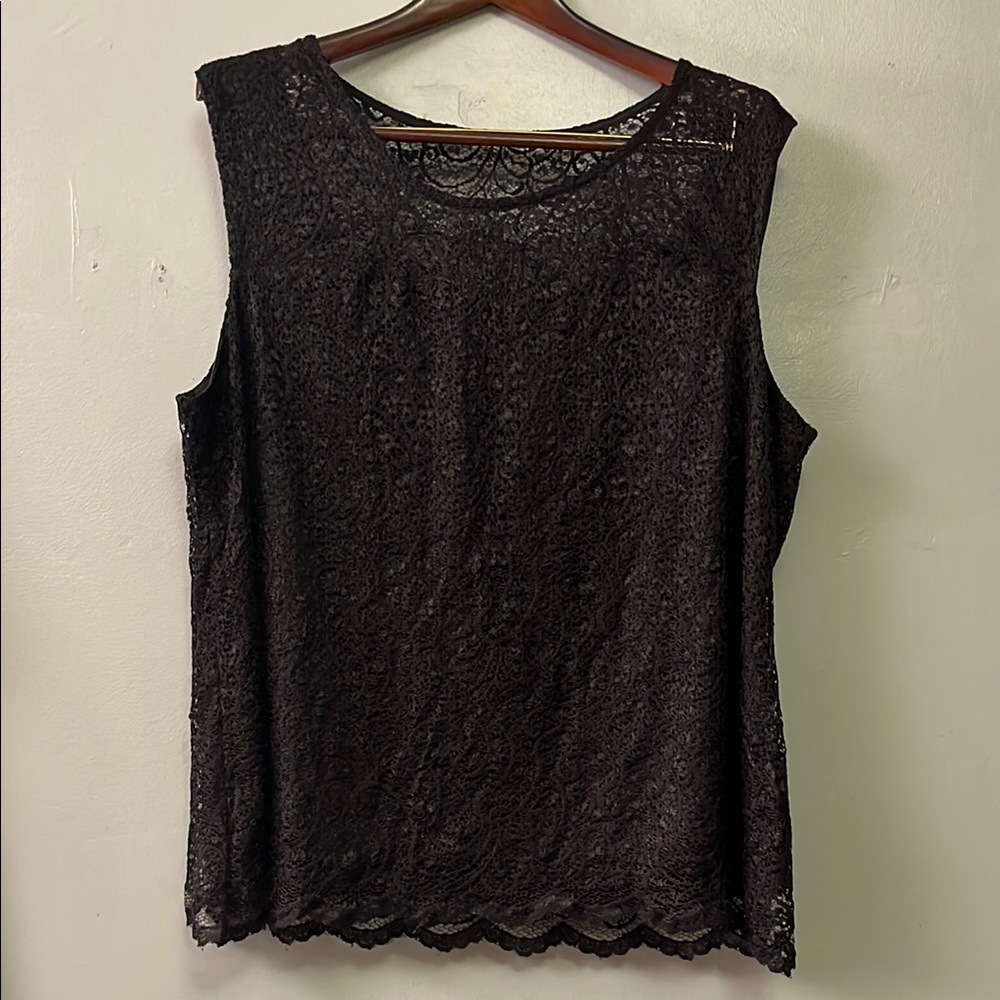 Elegant Black Lace Sleeveless Top